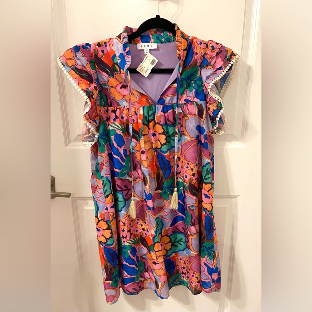 THML Colorful Floral Dress, Size Small